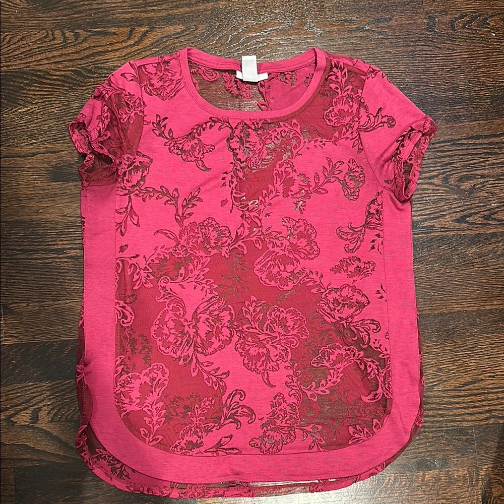 Floral Pink Sheer Top from Bar III